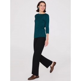 Wave Pattern Boat Neck Top