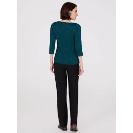 Wave Pattern Boat Neck Top