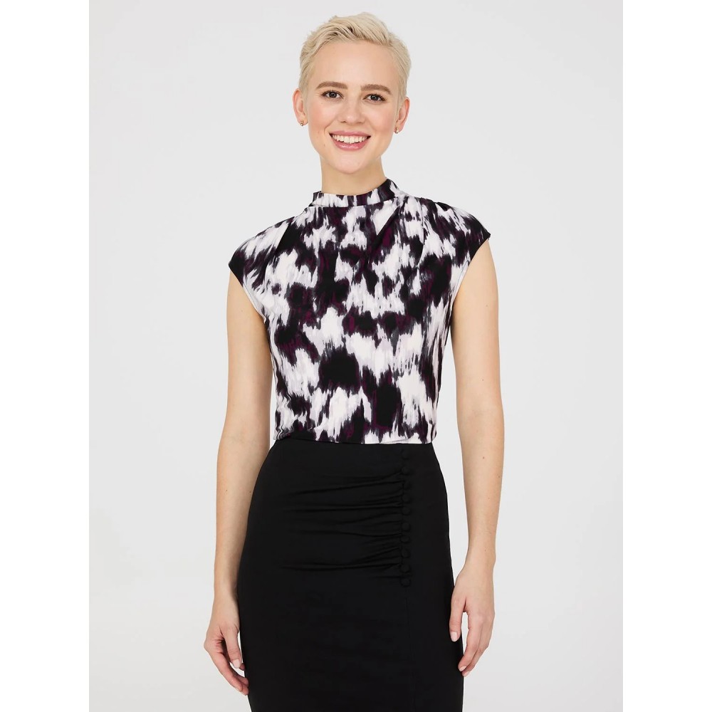 Colour Wash Funnel Neck Top