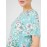 Floral Print Flutter Sleeve Boat Neck Top