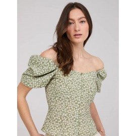 Floral Print Peplum Blouse