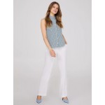 Sleeveless Print Button-Front Blouse