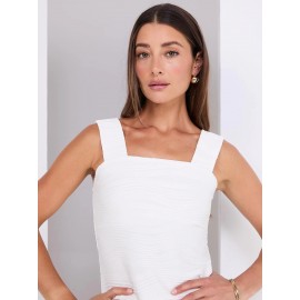 Wave Pattern Wide Strap Tank Top
