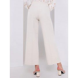 Cropped Wide-Leg Pants With Gold Hardware