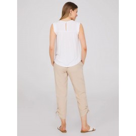 Sleeveless Clip Dot Top With Crochet Details