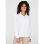 Linen Button-Front Blouse