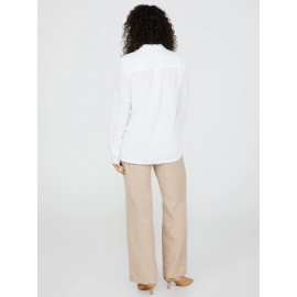 Linen Button-Front Blouse