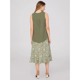 Sleeveless Textured Split Neck Top