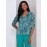 Floral Print Crinkle Mesh V-Neck Top