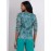 Floral Print Crinkle Mesh V-Neck Top