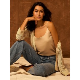 Satin Scoop Neck Tank Top