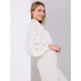 Silky Polka Dot Button-Front Blouse