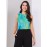 Sleeveless Abstract Print Mesh Top