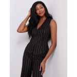 Pinstripe Button-Front Vest