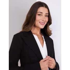 One-Button Blazer With Flap Pockets