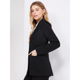 One-Button Textured Blazer