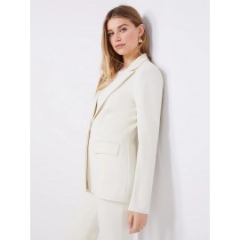One-Button Textured Blazer