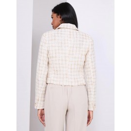 Collared Waisted Boucle Blazer