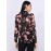 Floral Print Shadow Stripe Button-Front Blouse