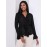 Textured Button-Front Blouse With Ruffle Details