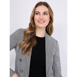Plaid Faux Double Breasted Blazer