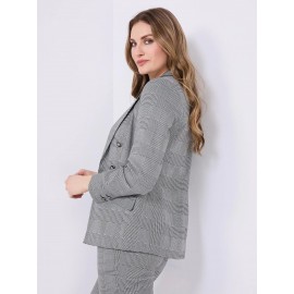 Plaid Faux Double Breasted Blazer