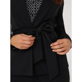 Sash Front Crepe Blazer
