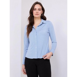 Printed Button-Front Blouse