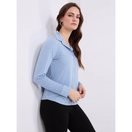 Printed Button-Front Blouse
