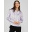 Waisted Striped Satin Button-Front Blouse