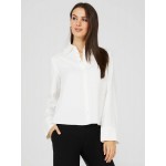 Button-Front Blouse With Wide Sleeves