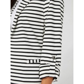Striped Open Front Blazer