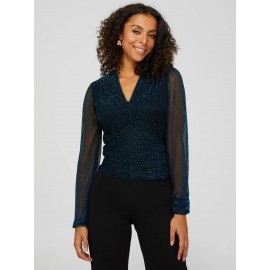 Long Balloon Sleeve Animal Print Top