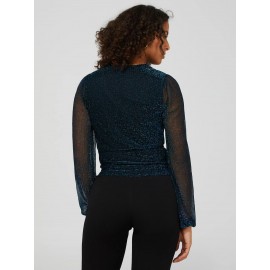Long Balloon Sleeve Animal Print Top