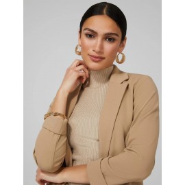Long Open Blazer With Front Pockets