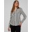 Striped Satin Split Neck Button-Front Blouse