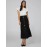 Pleated Chiffon Button-Front Skirt With Belt