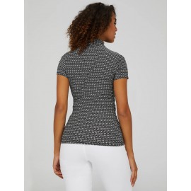Print Short Sleeve Crossover Front Top