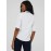 Ruffled Contrast Neckline V-Neck Top