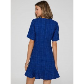 Ruffle Boucle Mini Dress