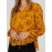 Printed V-Neck Peplum Blouse