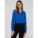 Crepe Chiffon Button-Down Blouse