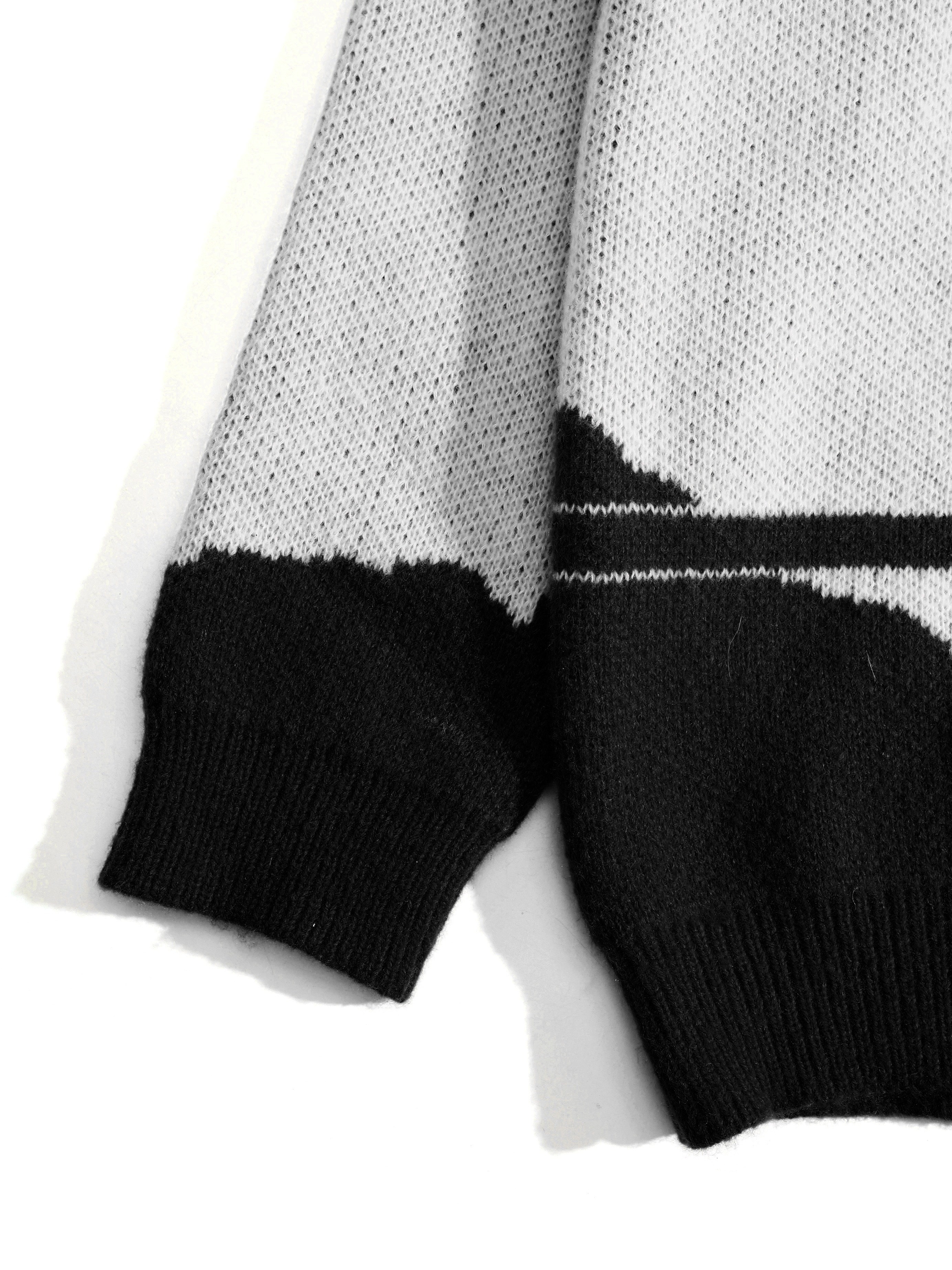 mens stylish color matching loose knitted cardigan casual medium stretch breathable long sleeve v neck button up top for city walk street hanging outdoor activities details 3